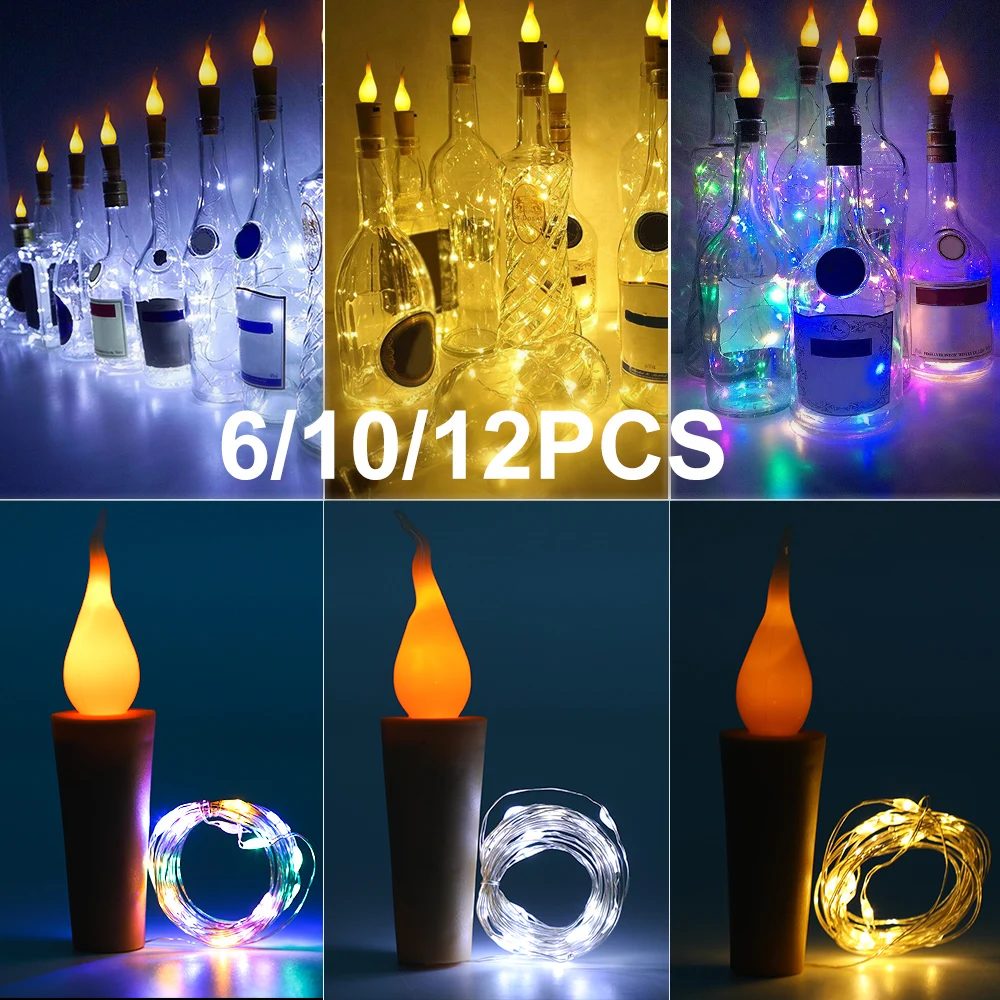6/10/12pcs LED Candle String Lights Wine Bottles Stopper Lamp Copper Wire Bendable Fairy String With Festival Party Decor
6/10/12pcs LED Candle String Lights Wine Bottles Stopper Lamp Copper Wire Bendable Fairy String With Festival Party Decor
