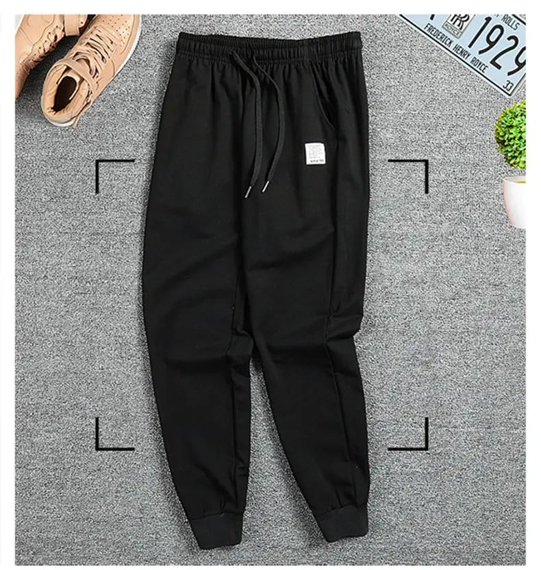 Men's Sweatpants Spring Harem Pants Male Plus Size Cotton Sports Trousers Jogger Bodybuilding Pencil Pants Fitness GYMS 2019 07