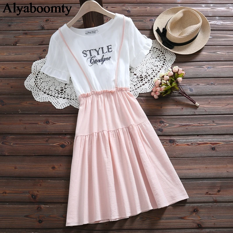 Japanese Preppy Style Summer Women Cute Dress Pink Navy Blue Embroidery Letter College Costume Elegant Cotton Sweet Girl's Dress
Japanese Preppy Style Summer Women Cute Dress Pink Navy Blue Embroidery Letter College Costume Elegant Cotton Sweet Girl's Dress