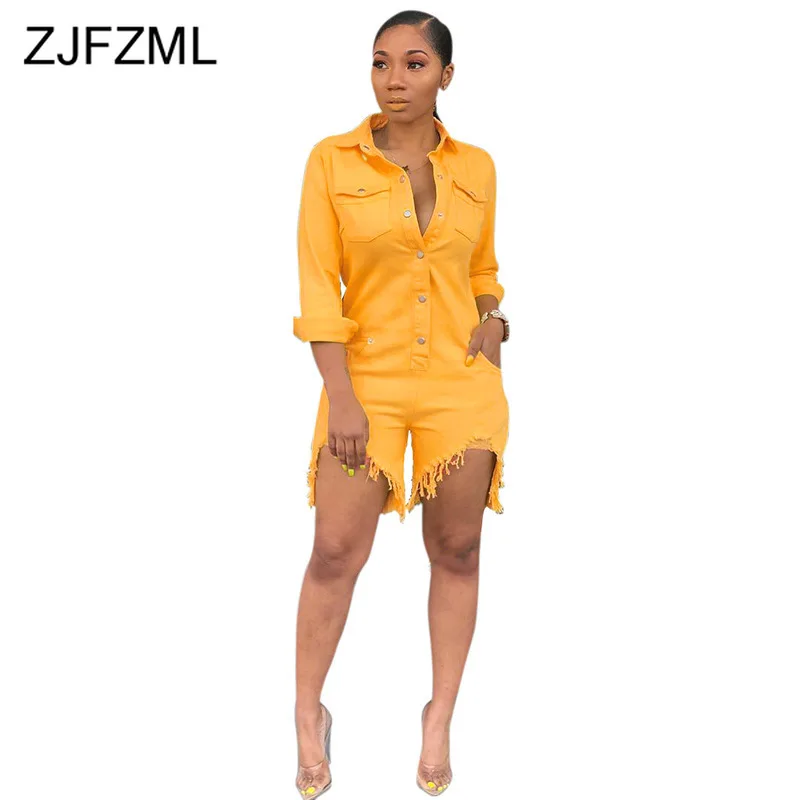 Plus Size Casual Denim Jumpsuit Women Turn Down Collar Long Sleeve One Piece Overall Streetwear Yellow Button Up Short Playsuit
Plus Size Casual Denim Jumpsuit Women Turn Down Collar Long Sleeve One Piece Overall Streetwear Yellow Button Up Short Playsuit
