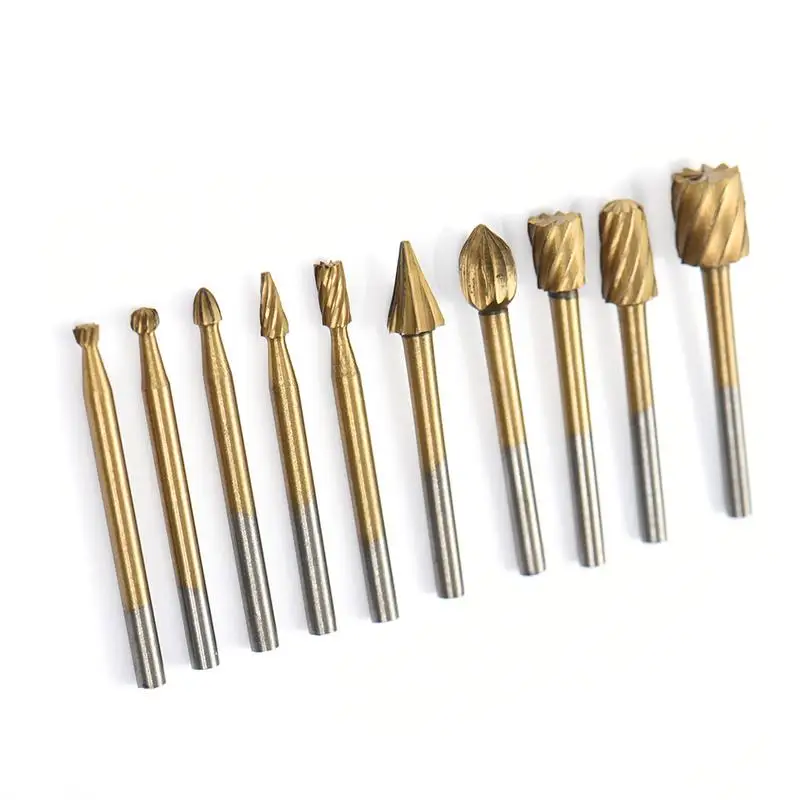 10pcs/Set Cutter HSS Titanium Dremel Routing Rotary Milling Cutter Tool Grinding Bits Burr for Dremel Engraving Wood Rotary Tool
10pcs/Set Cutter HSS Titanium Dremel Routing Rotary Milling Cutter Tool Grinding Bits Burr for Dremel Engraving Wood Rotary Tool
