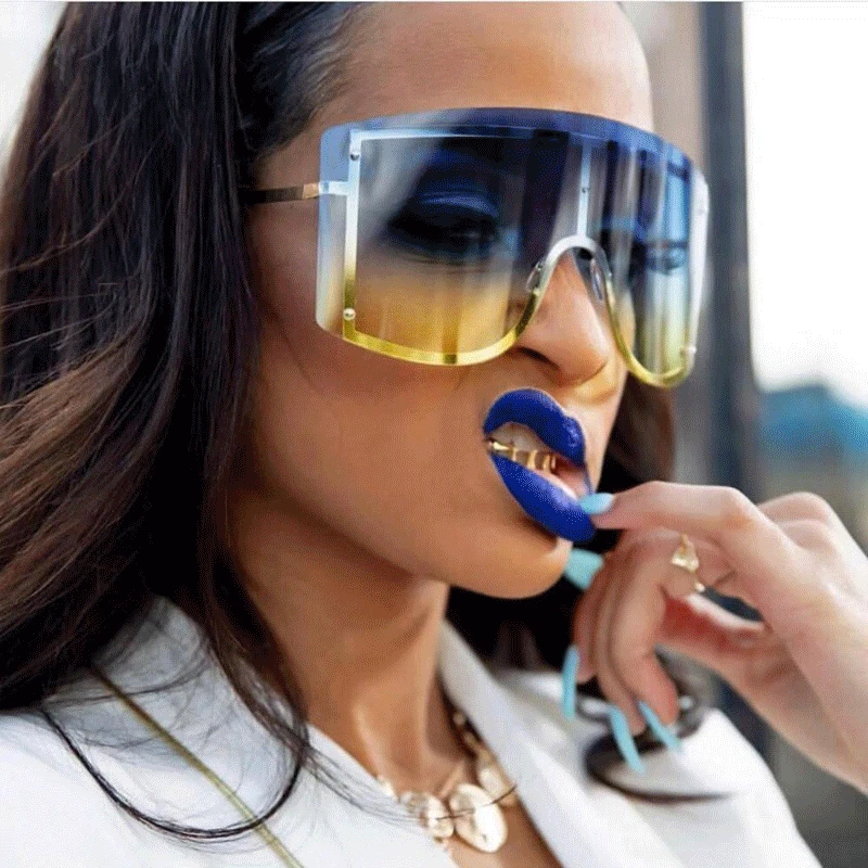 Fashion Oversized Blue Yellow Gradient Sunglasses Women 2019 Luxulry Brand Designer Red Rimless Metal Female Sun Glasses Shades
Fashion Oversized Blue Yellow Gradient Sunglasses Women 2019 Luxulry Brand Designer Red Rimless Metal Female Sun Glasses Shades