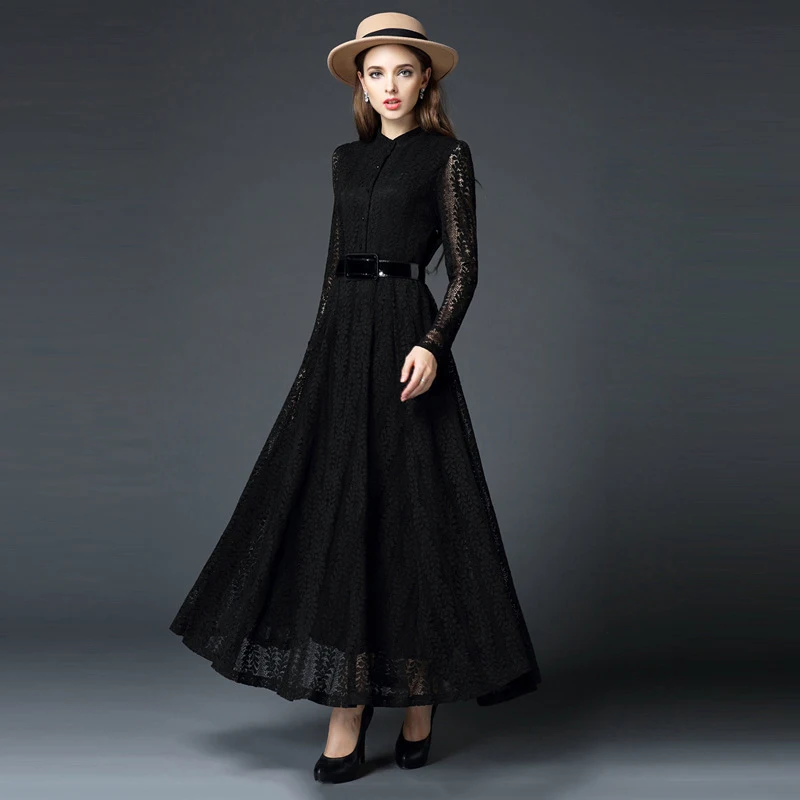 Vintage Women Long Lace Dress Spring Dress Summer F0192 Ladies Dress 4 Colors with Long Sleeve Waist Belt
Vintage Women Long Lace Dress Spring Dress Summer F0192 Ladies Dress 4 Colors with Long Sleeve Waist Belt