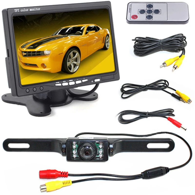 7LEDs IR Waterproof Reversing Rear Vie Camera + 7 INCH LCD TFT HD Color 12-24V Rearview Monitor Car parking Kit System
7LEDs IR Waterproof Reversing Rear Vie Camera + 7 INCH LCD TFT HD Color 12-24V Rearview Monitor Car parking Kit System