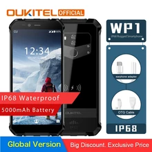OUKITEL WP1 IP68 กันน้ำ 4GB 64GB 5000mAh MTK6763 Octa Core 5.5 "HD + 18:9 Display ชาร์จสมาร์ทโฟน Tri-proof(China)