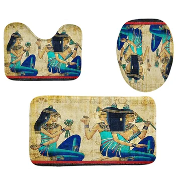 4Pcs Home Bathroom Decor Set Bathroom Egyptian Girl Pattern Toilet Seat Cover Bath Mat Set+Waterproof Shower Curtain
4Pcs Home Bathroom Decor Set Bathroom Egyptian Girl Pattern Toilet Seat Cover Bath Mat Set+Waterproof Shower Curtain