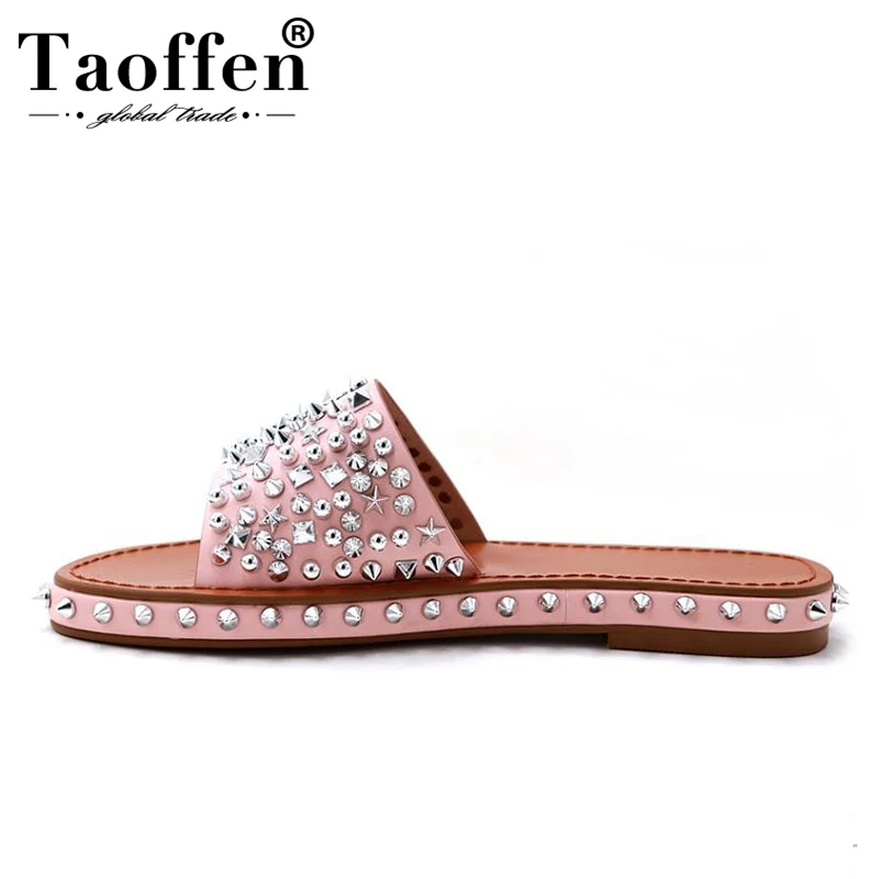 Taoffen Fashion Flats Sandals Women Rivets Open Toe Slippers Summer Outdoor Holiday Beach Sandals Women Footwear Size 35-43
Taoffen Fashion Flats Sandals Women Rivets Open Toe Slippers Summer Outdoor Holiday Beach Sandals Women Footwear Size 35-43