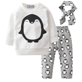 2018 Newborn Baby Girls Clothes Spring Penguin 3pcs Kids Children Boy Clothing Sets T-Shirt+Pants+Headband Infant Baby Clothes 
2018 Newborn Baby Girls Clothes Spring Penguin 3pcs Kids Children Boy Clothing Sets T-Shirt+Pants+Headband Infant Baby Clothes
