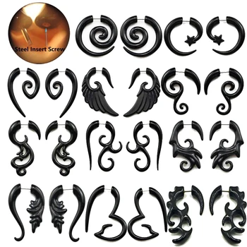 BOG-Pair Black Acrylic Fake Cheater Stretcher Flesh Earrings Punk style Acrylic Spiral Ear Taper Gauges Expanders Tunnel Plugs
BOG-Pair Black Acrylic Fake Cheater Stretcher Flesh Earrings Punk style Acrylic Spiral Ear Taper Gauges Expanders Tunnel Plugs