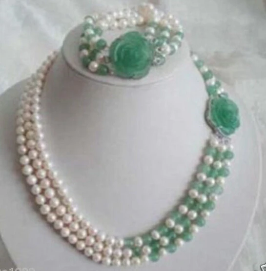 shipping USPS to USA Charming white Freshwater Pearl Green Jade clasp Bracelet Necklace jewelry set 20150401 J0001
shipping USPS to USA Charming white Freshwater Pearl Green Jade clasp Bracelet Necklace jewelry set 20150401 J0001
