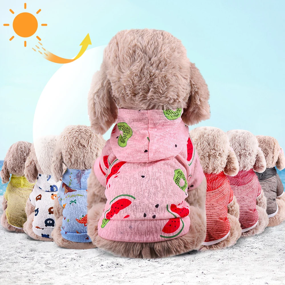Pet Dog Shirt Vest Summer Cotton Cartoon Pattern Dog Clothes Sun-protective Hooded Cartoon Cute T-shirt For Puppy Dog Cat
Pet Dog Shirt Vest Summer Cotton Cartoon Pattern Dog Clothes Sun-protective Hooded Cartoon Cute T-shirt For Puppy Dog Cat