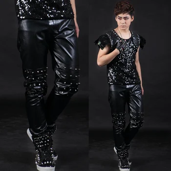 HOT Men's danny costumes fashion punk rivet trousers ds costume dj performance clothing Customizable / 27-38 / Free shipping !
HOT Men's danny costumes fashion punk rivet trousers ds costume dj performance clothing Customizable / 27-38 / Free shipping !