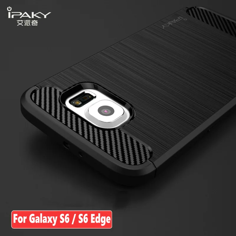 Оригинальный Чехол iPaky для samsung Galaxy S6 Edge углеродное волокно текстура матовый