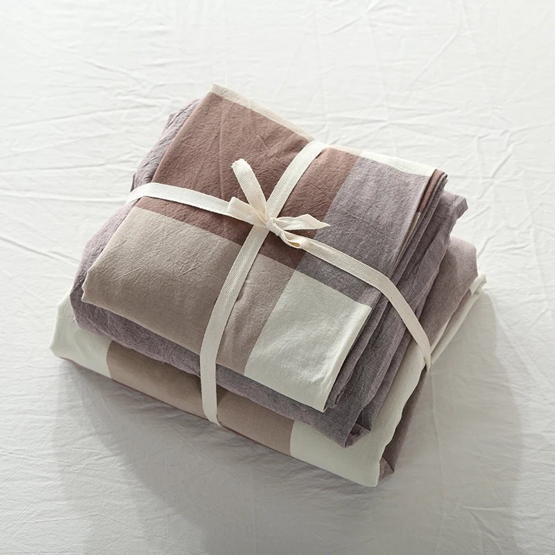 100% Cotton 4pcs big plaid quilt cover set vintage washed fabric doona cover bedding sets classical style
100% Cotton 4pcs big plaid quilt cover set vintage washed fabric doona cover bedding sets classical style
