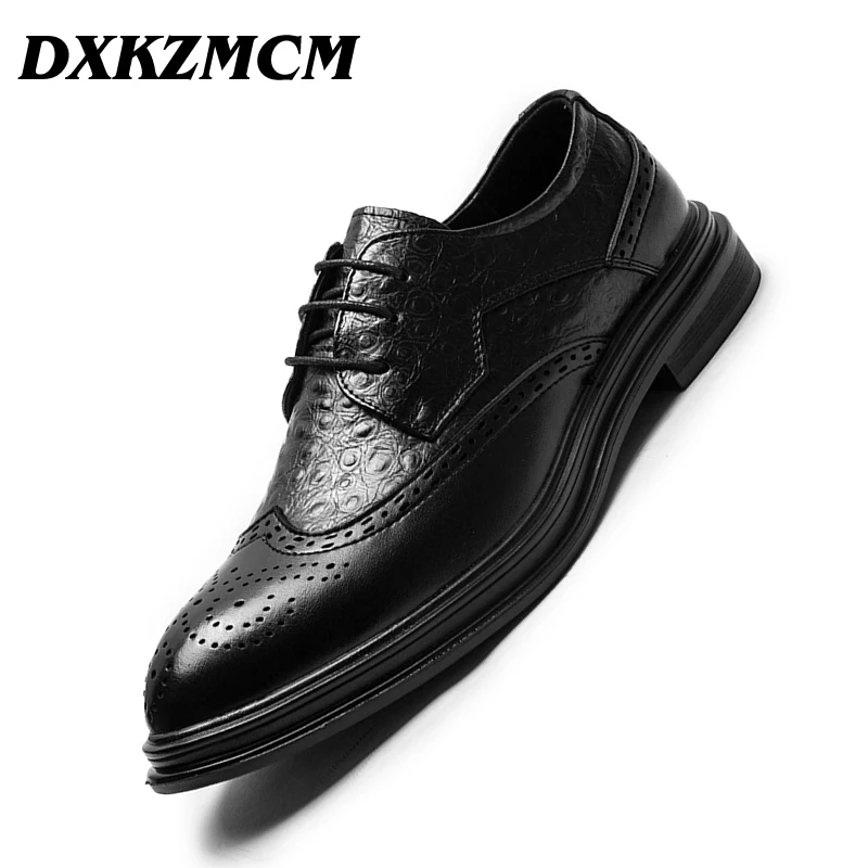 DXKZMCM Leather shoes Men Dress Shoe Pointed Business Oxfords Shoes For Men Lace Up Designer Luxury Men Formal Shoes
DXKZMCM Leather shoes Men Dress Shoe Pointed Business Oxfords Shoes For Men Lace Up Designer Luxury Men Formal Shoes