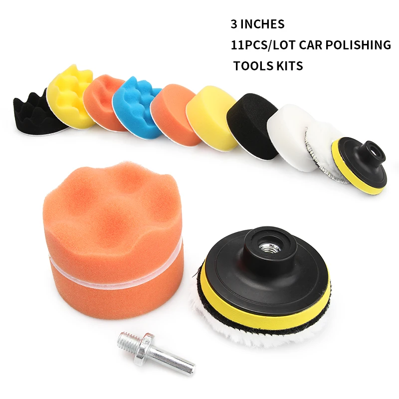11Pcs/lot 3 Inch Buffing Pad Auto Car Polishing Pad Kit Buffer + Drill Adapter For Car Polisher ,Electric Drill Pack
11Pcs/lot 3 Inch Buffing Pad Auto Car Polishing Pad Kit Buffer + Drill Adapter For Car Polisher ,Electric Drill Pack