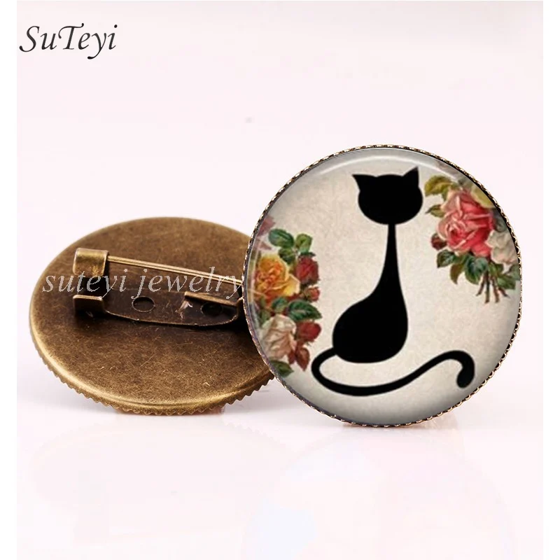 SUTEYI Classic Style Vintage Black Cat Brooch Pins Jewelry Glass Art Animal Picture Handmade High Quality Jewelry For Women 
SUTEYI Classic Style Vintage Black Cat Brooch Pins Jewelry Glass Art Animal Picture Handmade High Quality Jewelry For Women