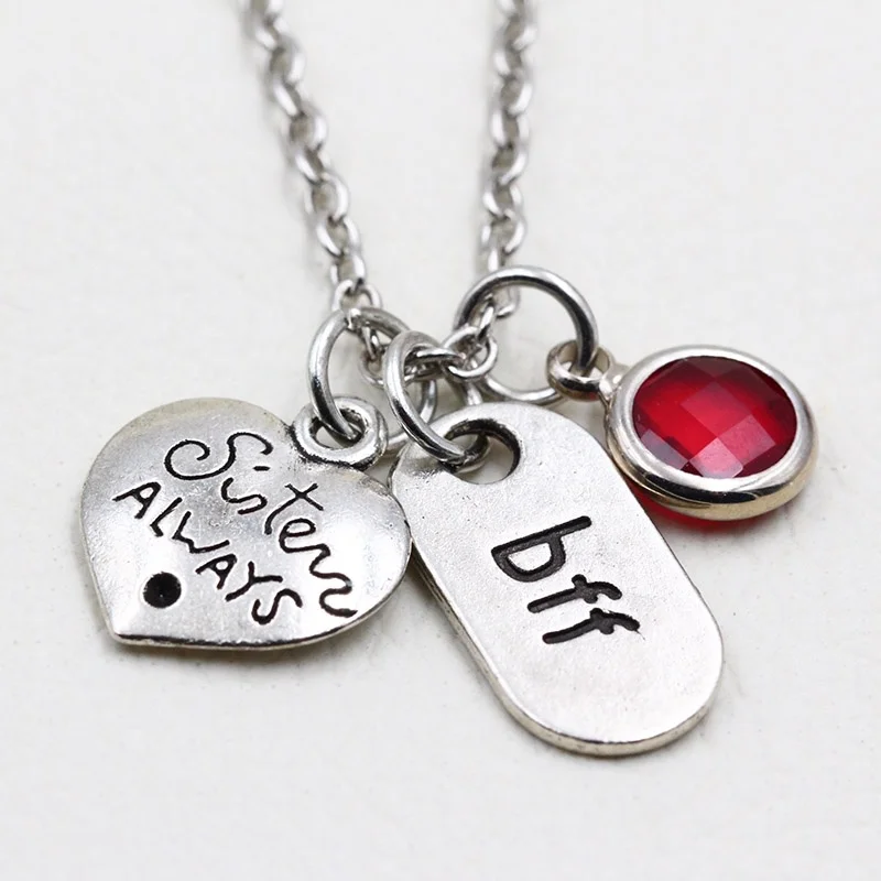 Sisters Always Best Friends bff Necklace/A to Z Letters Necklaces/Personalized Birthstone Pendant Necklace/Sister & Friends Gift
Sisters Always Best Friends bff Necklace/A to Z Letters Necklaces/Personalized Birthstone Pendant Necklace/Sister & Friends Gift