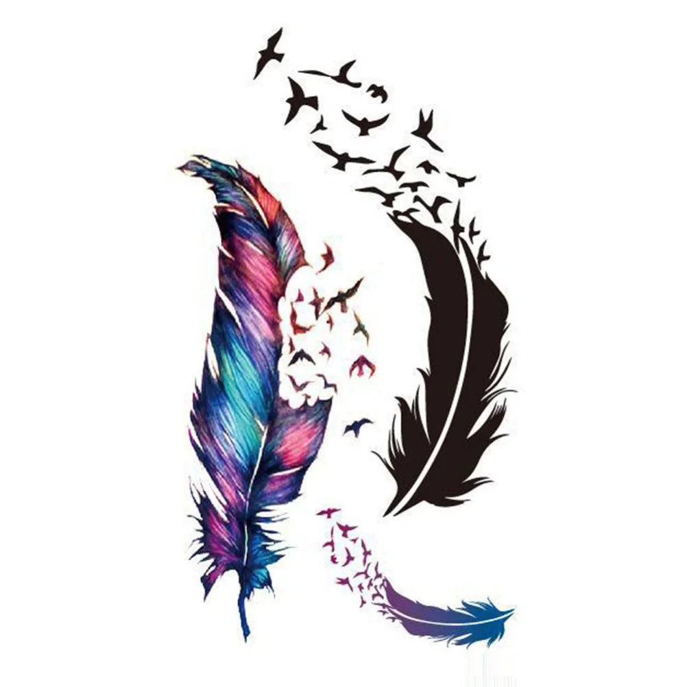 1 Pc Black&Colorful Charming Wild Goose Feather Pattern Tattoos Waterproof Tattoo Stickers Photo Color Skin Accessories
1 Pc Black&Colorful Charming Wild Goose Feather Pattern Tattoos Waterproof Tattoo Stickers Photo Color Skin Accessories