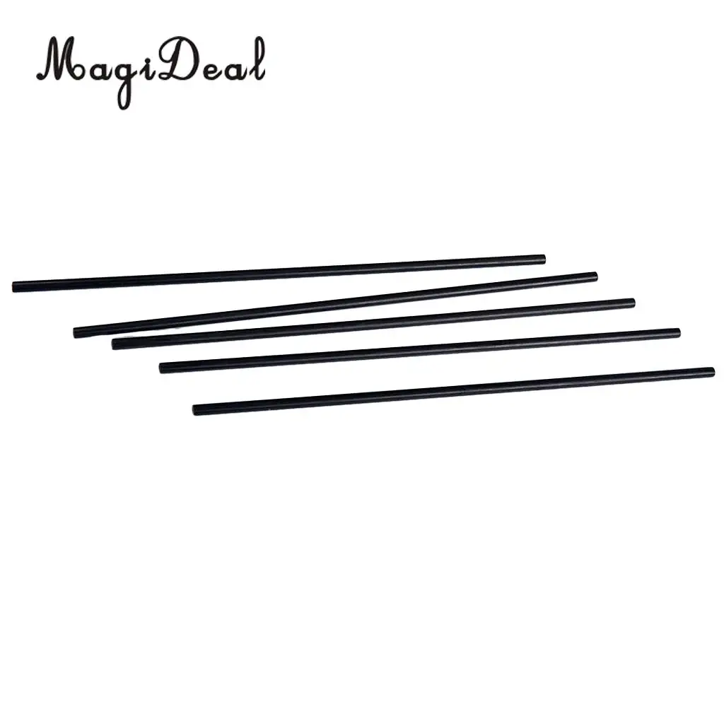 5Pcs/Pack Black Carbon Fiber Tube Rods Glossy Surface Sand Table Making Accessory for RC Airplane Lights Rack Sports Equipment