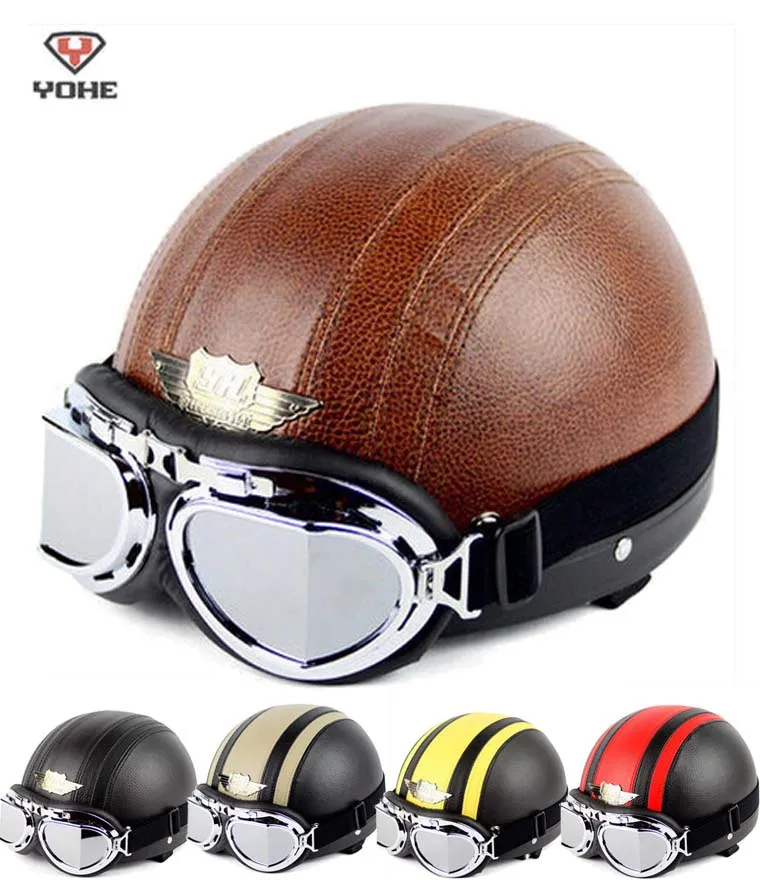 Fashion Retro Halley style YOHE Motorcycle helmet summer motorbike helmets YH-998 made of ABS send goggles for men women 7 color
Fashion Retro Halley style YOHE Motorcycle helmet summer motorbike helmets YH-998 made of ABS send goggles for men women 7 color