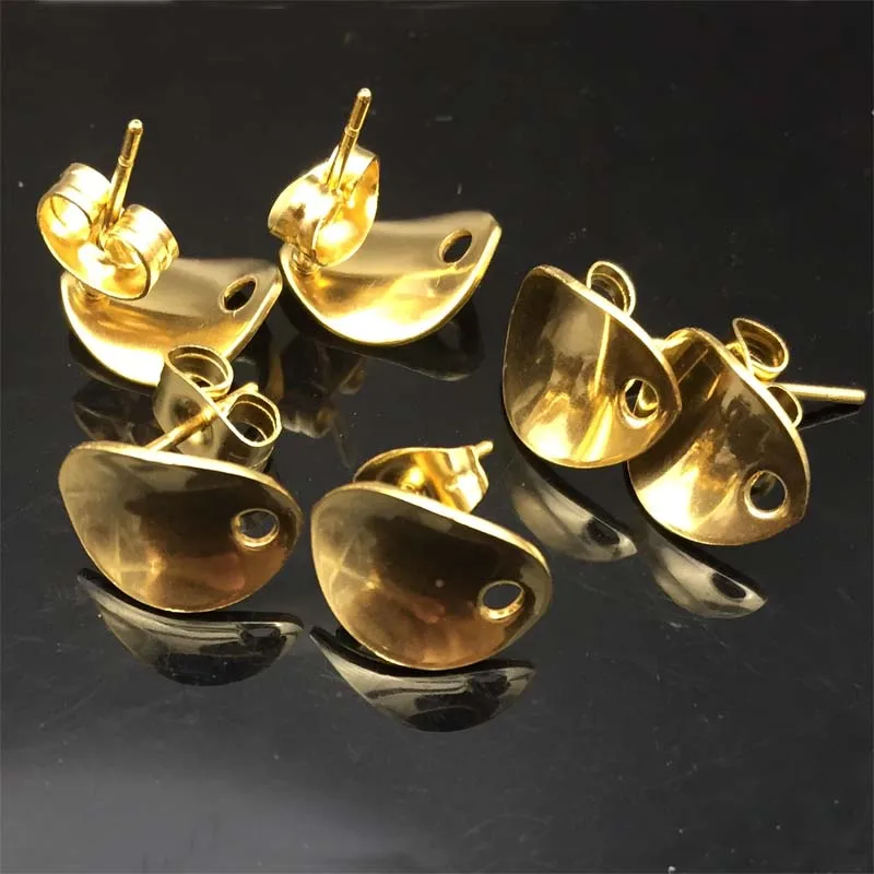 20PCs Stainless Steel Earring Post Pin W/Stoppers Jewelry Accessories Fit DIY Women Earrings Jewelry Making gold Tone 11mmx8.5mm
20PCs Stainless Steel Earring Post Pin W/Stoppers Jewelry Accessories Fit DIY Women Earrings Jewelry Making gold Tone 11mmx8.5mm