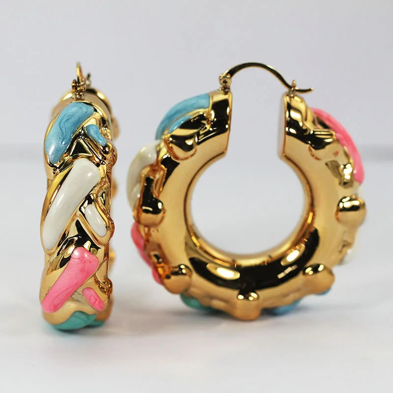 New Wheel Tyre Shaped Fashion Colorful Enamel Hoop Earrings Big Gold Copper Hooper Earrings Jewelry Accessory EA064
New Wheel Tyre Shaped Fashion Colorful Enamel Hoop Earrings Big Gold Copper Hooper Earrings Jewelry Accessory EA064