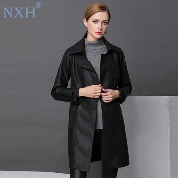 NXH 2018 Fashion Genuine Leather PU leather trench women A-line coat long style trench women's windbreaker outwear female
NXH 2018 Fashion Genuine Leather PU leather trench women A-line coat long style trench women's windbreaker outwear female