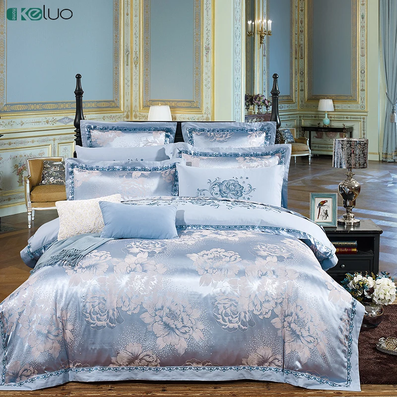 KELUO Wedding Chinese Luxury Satin Jacquard Bedding sets Embroidery Queen King size Duvet cover Bed sheet Pillow Sham Light blue
KELUO Wedding Chinese Luxury Satin Jacquard Bedding sets Embroidery Queen King size Duvet cover Bed sheet Pillow Sham Light blue