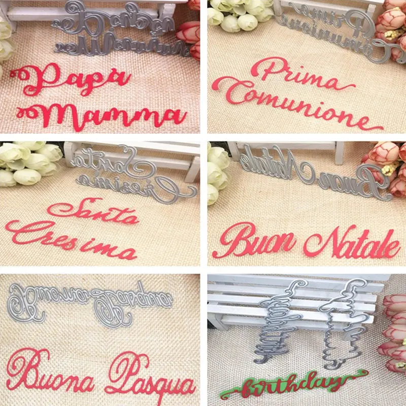 2019 New Italian Letters Metal Cutting Dies Stencils Template for Scrapbooking Card Album Embossing Decor DIY Metal Crafts Gift
2019 New Italian Letters Metal Cutting Dies Stencils Template for Scrapbooking Card Album Embossing Decor DIY Metal Crafts Gift