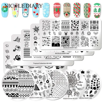 NICOLE DIARY Christmas Nail Art Stamping Plate Snow Halloween Pattern Image Template Festival New Year Nails Stencil
NICOLE DIARY Christmas Nail Art Stamping Plate Snow Halloween Pattern Image Template Festival New Year Nails Stencil