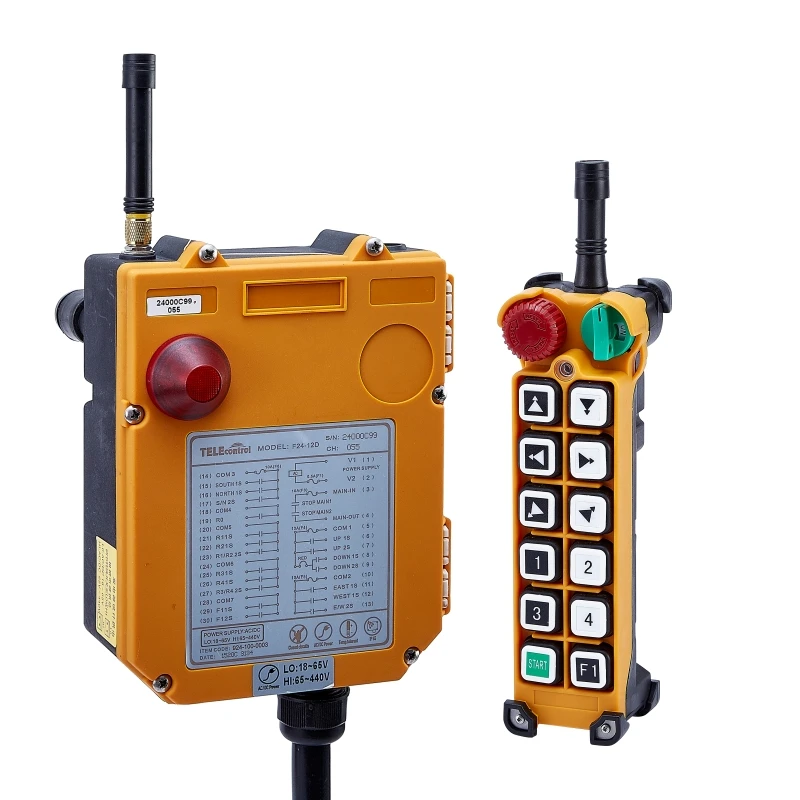 Wireless crane remote control, industrial remote control electric hoist ,crane pendant controller F24-12D, 12 buttons
Wireless crane remote control, industrial remote control electric hoist ,crane pendant controller F24-12D, 12 buttons