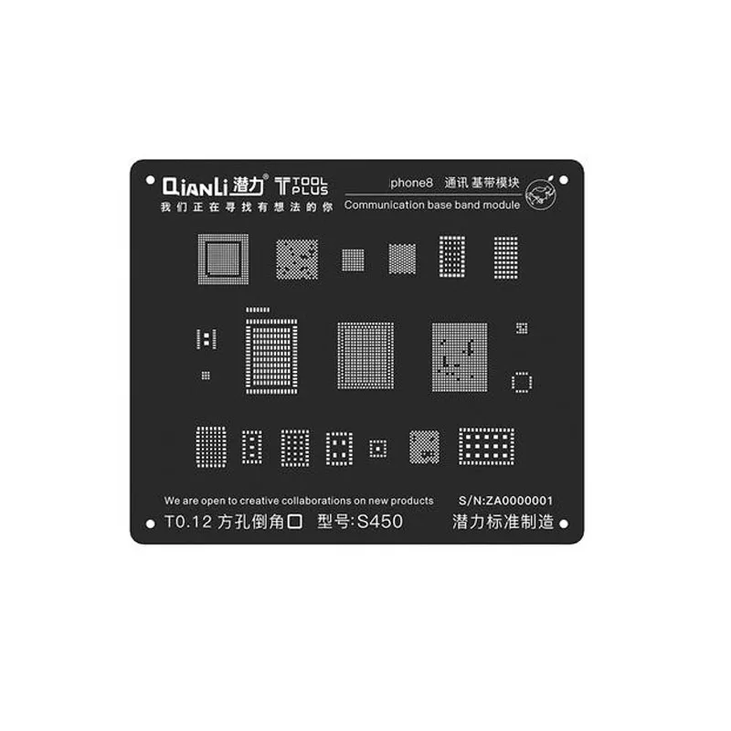 

High Quality ToolPlus QianLi Black 3D BGA IC Reballing Stencil For iPhone 5S 6 6S 7 8 plus X Communication BaseBand Module