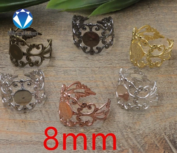 MINGXUAN 10pcs/lot 6 Colors Adjustable Hollow Flower Open Rings Base Blank Settings Tray 8mm for Jewelry Findings Making C442
MINGXUAN 10pcs/lot 6 Colors Adjustable Hollow Flower Open Rings Base Blank Settings Tray 8mm for Jewelry Findings Making C442