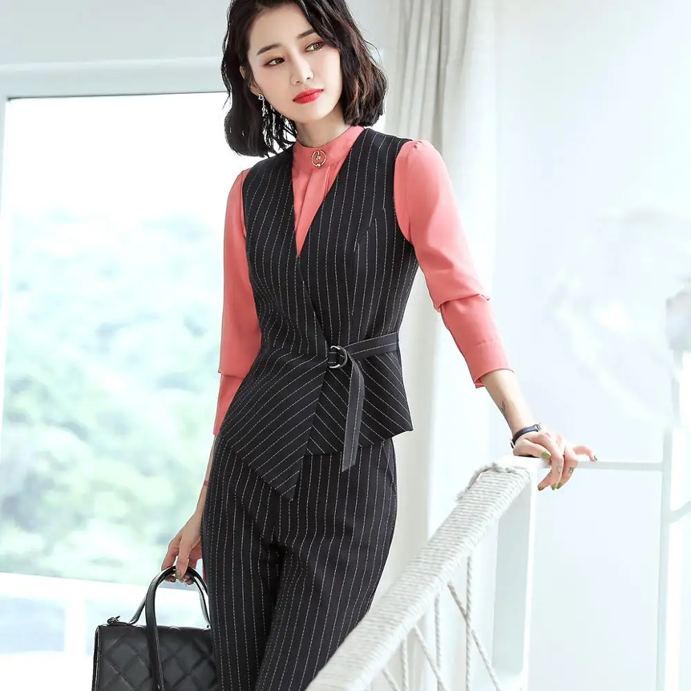 2019 2 Piece Set Women Pant Suit Size S-4XL Waistcoat Belt Gray Black Blue Short Vest Sleeveless Jacket Blazer With Pant
2019 2 Piece Set Women Pant Suit Size S-4XL Waistcoat Belt Gray Black Blue Short Vest Sleeveless Jacket Blazer With Pant