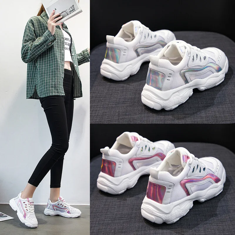 Shoes Women Clunky Sneakers Platform zapatos de mujer Patchwork chaussures femme Lady footware Increased Shoes Breathable Silver
Shoes Women Clunky Sneakers Platform zapatos de mujer Patchwork chaussures femme Lady footware Increased Shoes Breathable Silver