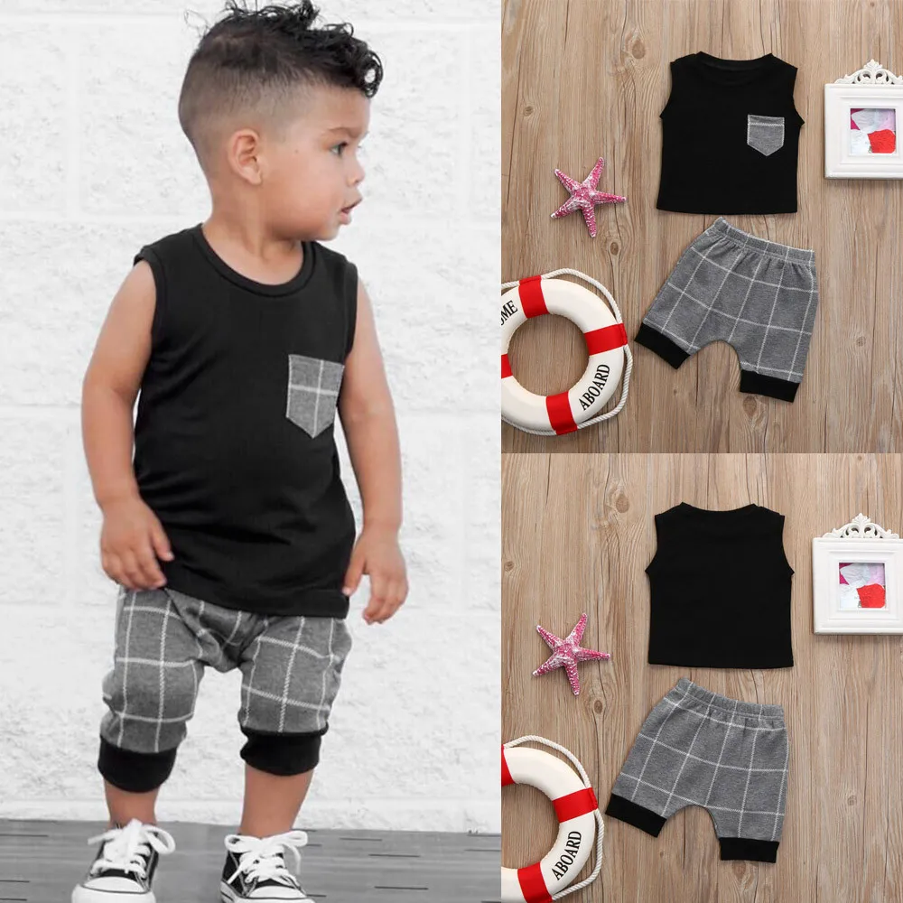2019 Summer Short Children's Cool Set Infant Toddler Baby Boys Girl Plaid Tops T Shirt Vest Shorts Outfits Clothes Set
2019 Summer Short Children's Cool Set Infant Toddler Baby Boys Girl Plaid Tops T Shirt Vest Shorts Outfits Clothes Set