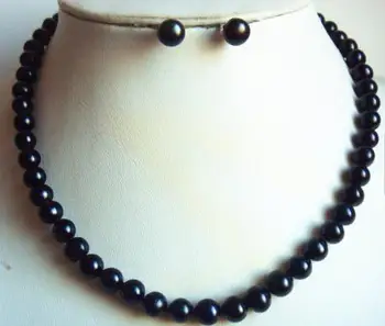 Perfect Pearl Jewelry Set AA 7-8MM Natural Black Color Freshwater Pearl Necklace Earrings Wedding Party Gift Jewelry
Perfect Pearl Jewelry Set AA 7-8MM Natural Black Color Freshwater Pearl Necklace Earrings Wedding Party Gift Jewelry