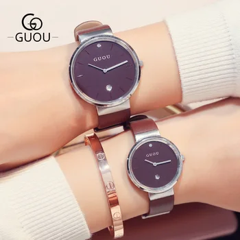 GUOU Unique Women Men Dress Leisure Simple Watches Ladies Lovers' Calendar Leather Business Lovers' Bracelet Quartz Wristwatch
GUOU Unique Women Men Dress Leisure Simple Watches Ladies Lovers' Calendar Leather Business Lovers' Bracelet Quartz Wristwatch