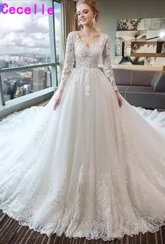 robe de marie 2019 A-line Lace Tulle Rustic Wedding Dress With Long Sleeves V Neck Lace-up Back vestido de noiva Sale
robe de marie 2019 A-line Lace Tulle Rustic Wedding Dress With Long Sleeves V Neck Lace-up Back vestido de noiva Sale