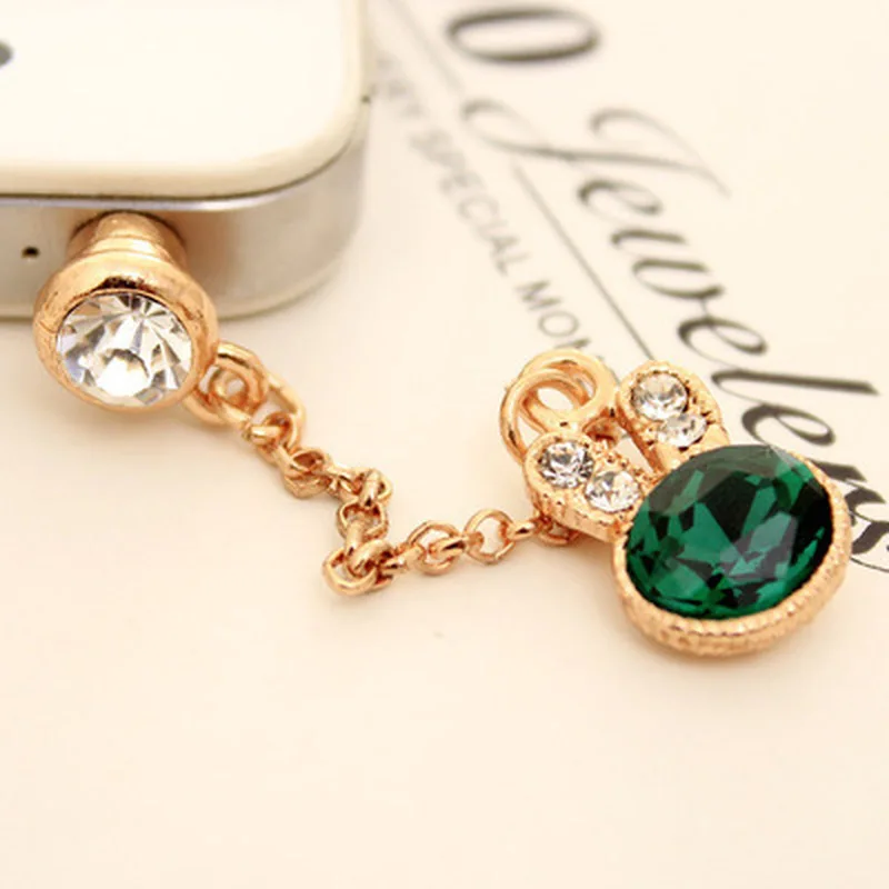 New Mobile Phone Green Zircon Rabbit Rhinestone Dust Plug Universal Gemstone Pendant Earphone Plug
New Mobile Phone Green Zircon Rabbit Rhinestone Dust Plug Universal Gemstone Pendant Earphone Plug
