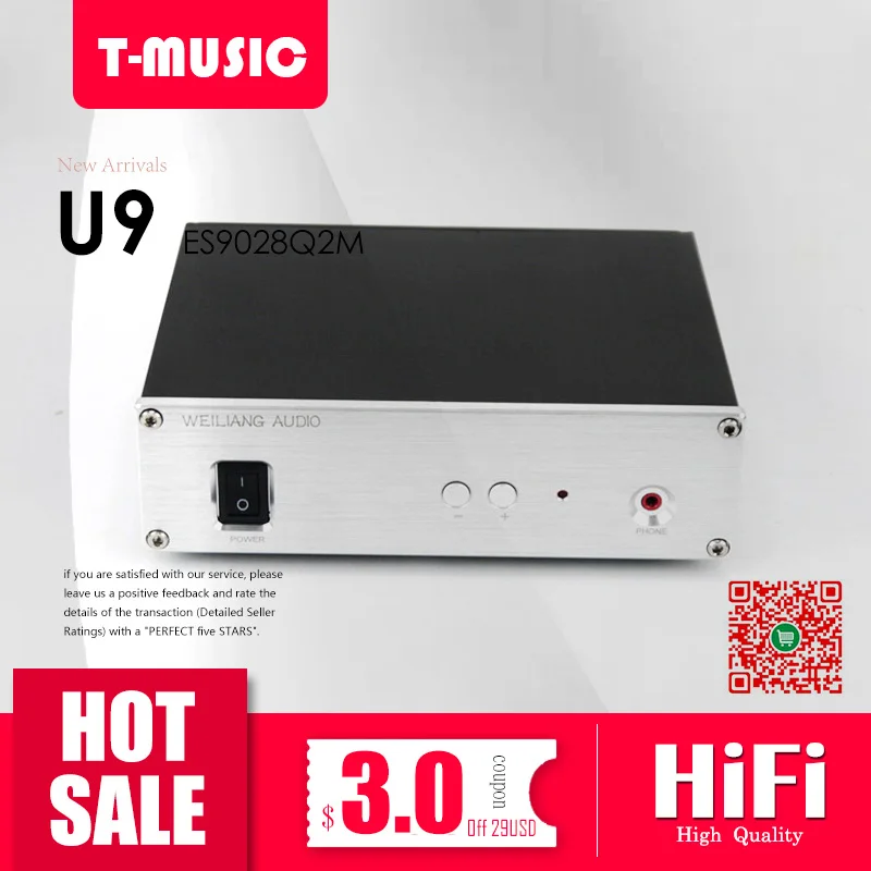 Hifi ES9028Q2M + XMOS XU208 USB DAC Декодер Усилитель для наушников W/ Lehmann архитектурный