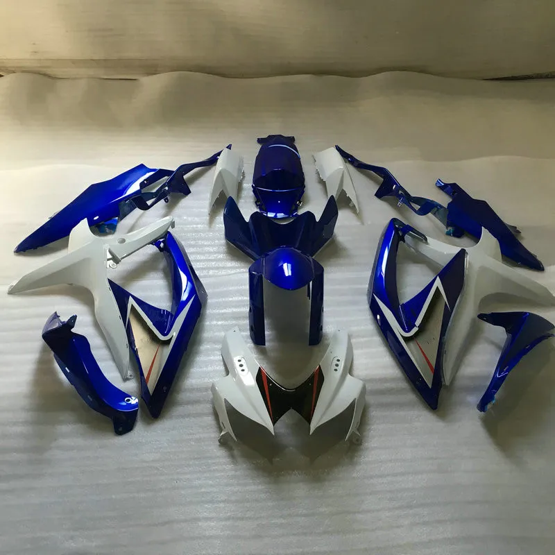 Комплект обтекателей под давлением для GSXR600 750 K8 08 09 GSXR 600 GSXR750 2008 2009 ABS белый синий