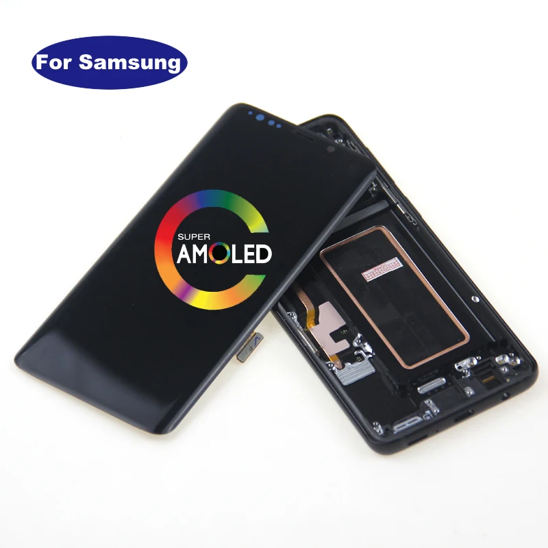 Супер Amoled Замена для SAMSUNG Galaxy S9 LCD сенсорный экран дигитайзер с рамкой Plus G960 G965