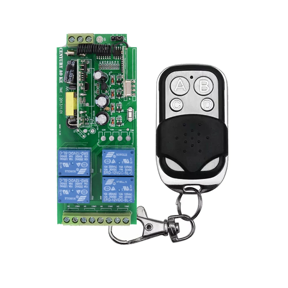 AC 85V~250V 110V 220V RF 4 CH Wide Voltage Wireless Remote Control Switch System Receiver Transmitter
AC 85V~250V 110V 220V RF 4 CH Wide Voltage Wireless Remote Control Switch System Receiver Transmitter