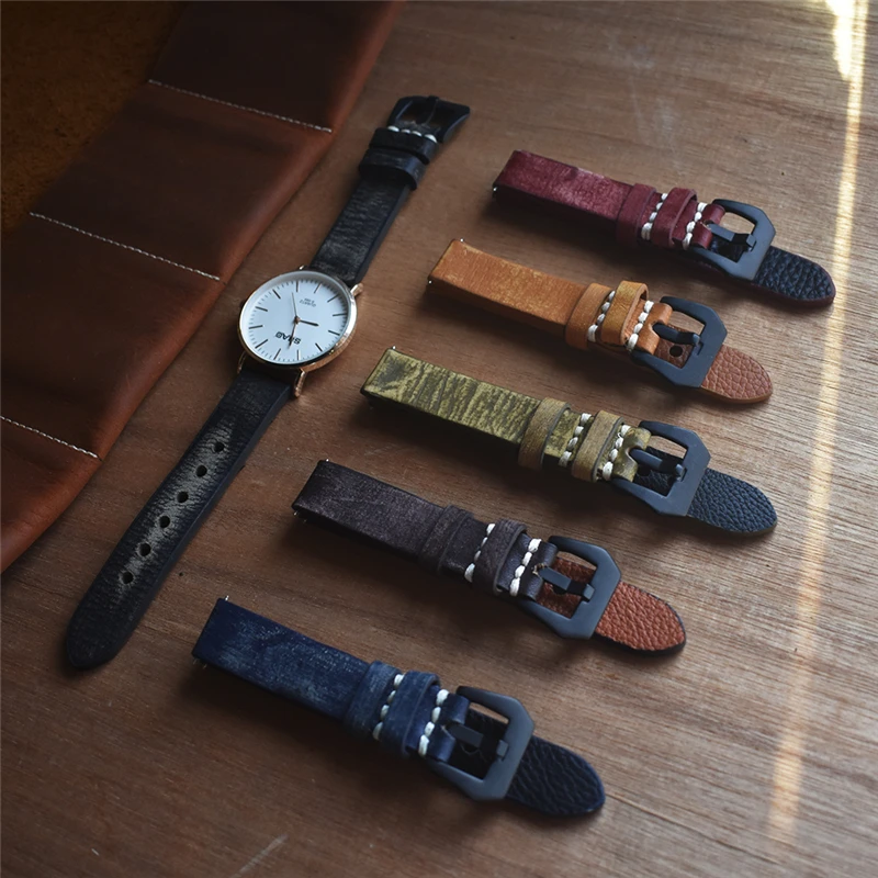 Handmade Cow Leather Vintage Watch Strap Belts Replacement Watchband 18mm 20mm 22mm 24mm For Men Women Wristband KZV07
Handmade Cow Leather Vintage Watch Strap Belts Replacement Watchband 18mm 20mm 22mm 24mm For Men Women Wristband KZV07