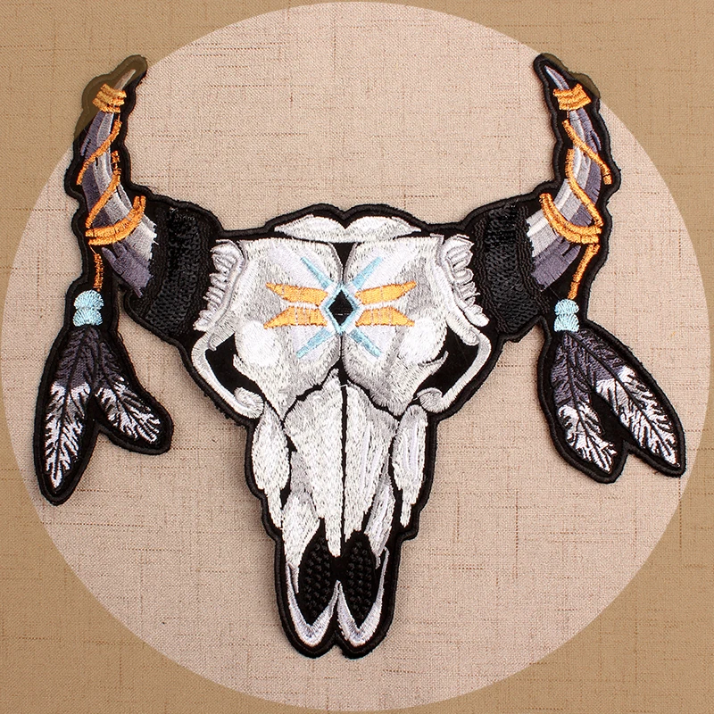 23x21cm Large Size Exquisite Ox Head Embroidered PatchClothes Stickers Clothing Coat Jacket Back Decoration Patches
23x21cm Large Size Exquisite Ox Head Embroidered PatchClothes Stickers Clothing Coat Jacket Back Decoration Patches