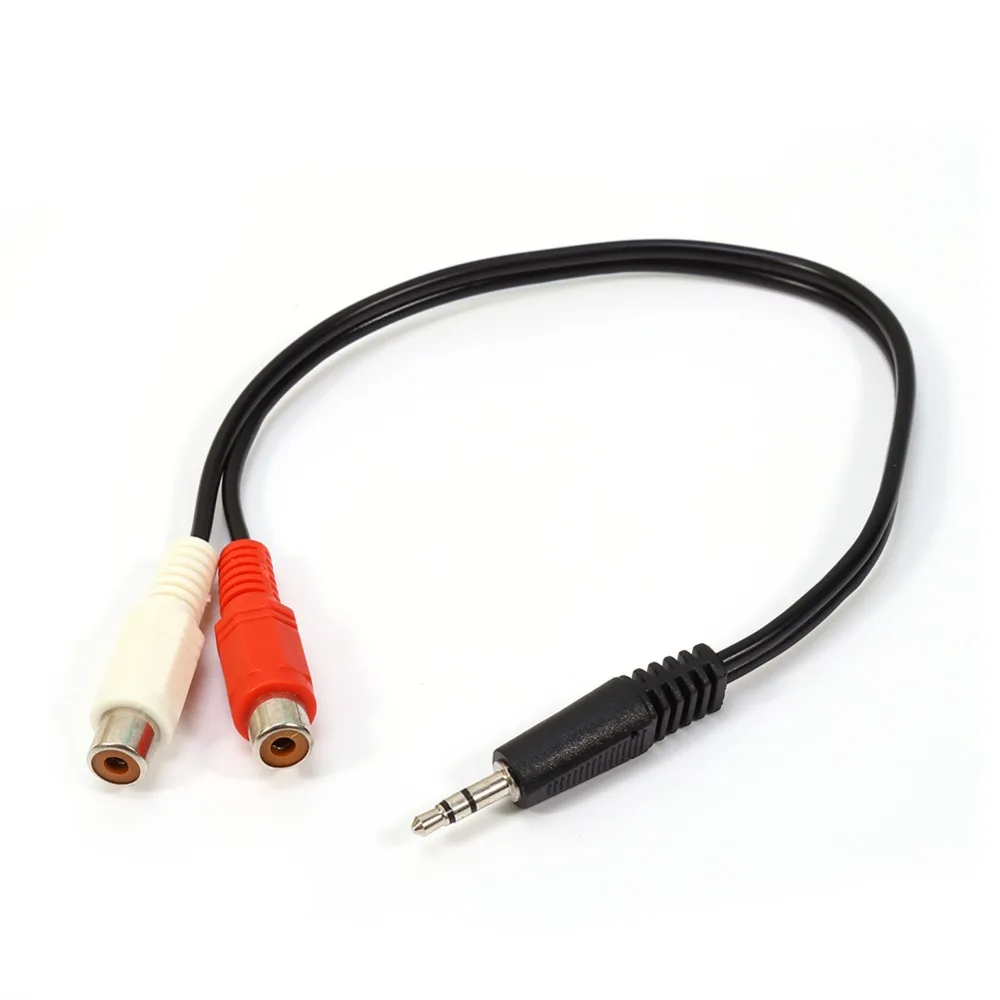 3.5mm Male Jack to 2 RCA Female Plug Adapter Cable Mini Stereo Audio Cable Headphone Y Cable
3.5mm Male Jack to 2 RCA Female Plug Adapter Cable Mini Stereo Audio Cable Headphone Y Cable