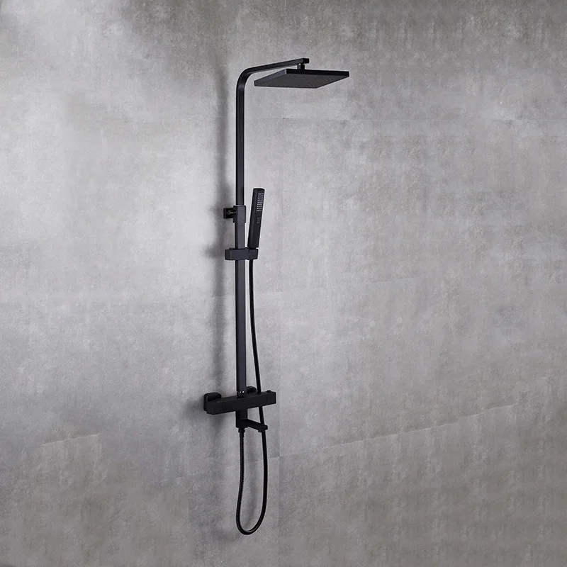 All copper thermostatic shower household shower faucet tap set black hand spray with four turbo nozzle household
All copper thermostatic shower household shower faucet tap set black hand spray with four turbo nozzle household