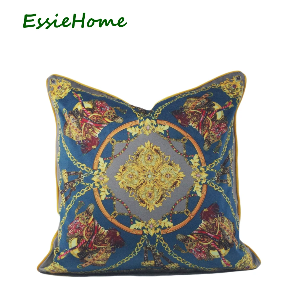 ESSIE HOME Print Velvet Pillow With Piping Blue Chain Rococo Baroque Style Soft Cushion Cover Pillow Case Home Decor
ESSIE HOME Print Velvet Pillow With Piping Blue Chain Rococo Baroque Style Soft Cushion Cover Pillow Case Home Decor